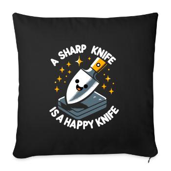 Knife Collector Knife Collection Hunting Fishing - Sofa pillowcase 17,3'' x 17,3'' (45 x 45 cm) - black - Front