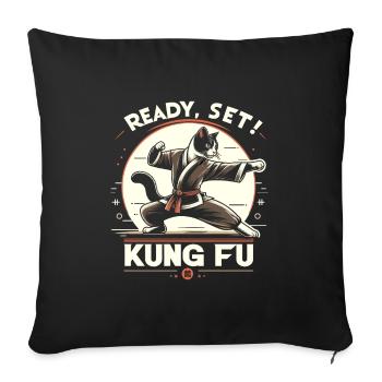 Kung Fu Kung Fu Chinois Kung Fu Asiatique - Housse de coussin décorative 45 x 45 cm - noir - Devant