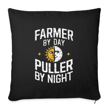 Tracteur tirant un tracteur Tracteur tirant un tracteur Power Farm - Housse de coussin décorative 45 x 45 cm - noir - Devant