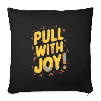 Tracteur tirant un tracteur Tracteur tirant un tracteur Power Farm - Housse de coussin décorative 45 x 45 cm - noir - Devant