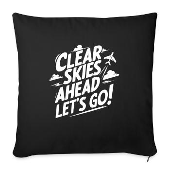 Air Traffic Controller Aircraft Flight Service - Sofa pillowcase 17,3'' x 17,3'' (45 x 45 cm) - black - Front