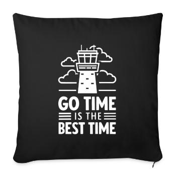 Air Traffic Controller Aircraft Flight Service - Sofa pillowcase 17,3'' x 17,3'' (45 x 45 cm) - black - Front