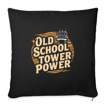Air Traffic Controller Aircraft Flight Service - Sofa pillowcase 17,3'' x 17,3'' (45 x 45 cm) - black - Front