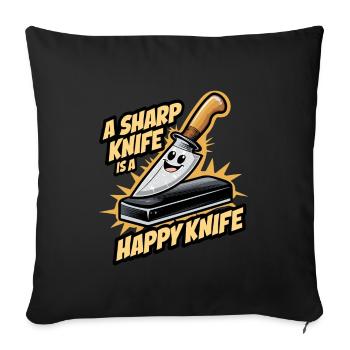 Knife Collector Knife Collection Hunting Fishing - Sofa pillowcase 17,3'' x 17,3'' (45 x 45 cm) - black - Front