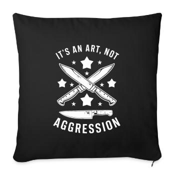 Knife Collector Knife Collection Hunting Fishing - Sofa pillowcase 17,3'' x 17,3'' (45 x 45 cm) - black - Front