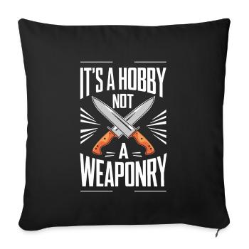 Knife Collector Knife Collection Hunting Fishing - Sofa pillowcase 17,3'' x 17,3'' (45 x 45 cm) - black - Front