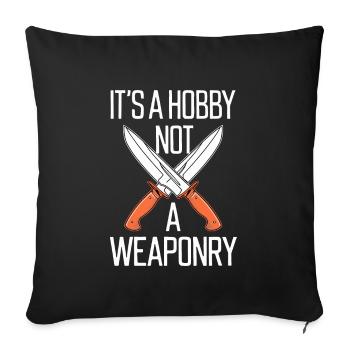 Knife Collector Knife Collection Hunting Fishing - Sofa pillowcase 17,3'' x 17,3'' (45 x 45 cm) - black - Front