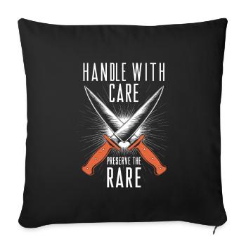 Knife Collector Knife Collection Hunting Fishing - Sofa pillowcase 17,3'' x 17,3'' (45 x 45 cm) - black - Front