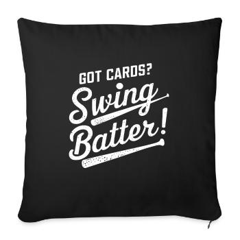 Cartes de baseball Joueur de baseball Fan de baseball Cadeau - Housse de coussin décorative 45 x 45 cm - noir - Devant