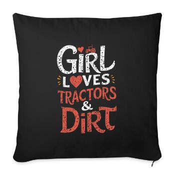 Tractor Pulling Tractor Pulling Tractor Power Farm - Sofakissenbezug 45 x 45 cm - Schwarz - Vorne