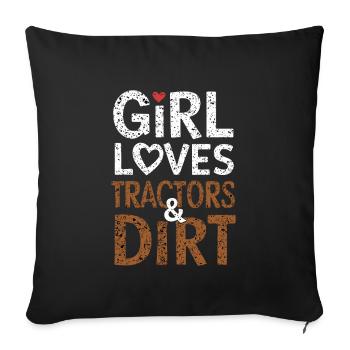 Tracteur tirant Tracteur Tracteur Tracteur Ferme Électrique - Housse de coussin décorative 45 x 45 cm - noir - Devant