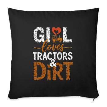 Tracteur tirant Tracteur Tracteur Tracteur Ferme Électrique - Housse de coussin décorative 45 x 45 cm - noir - Devant