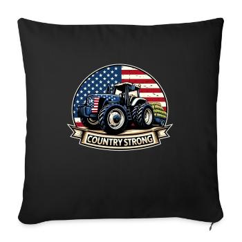 Tracteur tirant Tracteur Tracteur Tracteur Ferme Électrique - Housse de coussin décorative 45 x 45 cm - noir - Devant
