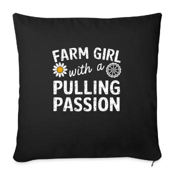 Tracteur tirant Tracteur Tracteur Tracteur Ferme Électrique - Housse de coussin décorative 45 x 45 cm - noir - Devant