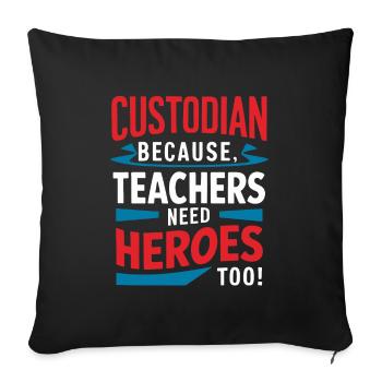 School administrators School staff Caretakers - Sofa pillowcase 17,3'' x 17,3'' (45 x 45 cm) - black - Front