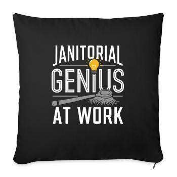 School administrators School staff Caretakers - Sofa pillowcase 17,3'' x 17,3'' (45 x 45 cm) - black - Front