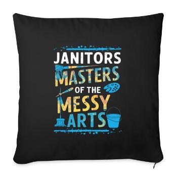 School administrators School staff Caretakers - Sofa pillowcase 17,3'' x 17,3'' (45 x 45 cm) - black - Front