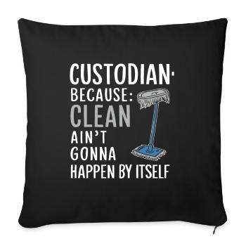 School administrators School staff Caretakers - Sofa pillowcase 17,3'' x 17,3'' (45 x 45 cm) - black - Front