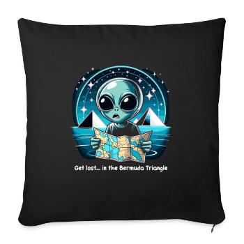 Mysterious disappearances in the Bermuda Triangle - Sofa pillowcase 17,3'' x 17,3'' (45 x 45 cm) - black - Front