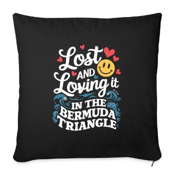 Mysterious disappearances in the Bermuda Triangle - Sofa pillowcase 17,3'' x 17,3'' (45 x 45 cm) - black - Front