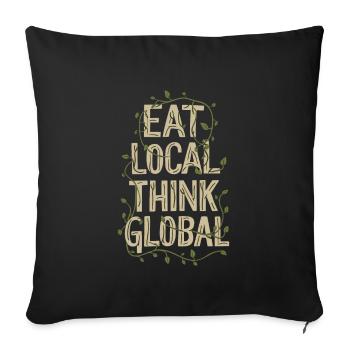 Marché fermier Agriculture Alimentation - Housse de coussin décorative 45 x 45 cm - noir - Devant