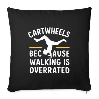 Cartwheeling Gymnastics Gymnast Costume Cartwheel - Sofa pillowcase 17,3'' x 17,3'' (45 x 45 cm) - black - Front