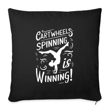 Cartwheeling Gymnastique Gymnaste Costume Roue de charrette - Housse de coussin décorative 45 x 45 cm - noir - Devant