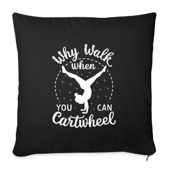 Cartwheeling Gymnastique Gymnaste Costume Roue de charrette - Housse de coussin décorative 45 x 45 cm - noir - Devant