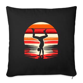 Cartwheeling Gymnastics Gymnast Costume Cartwheel - Sofa pillowcase 17,3'' x 17,3'' (45 x 45 cm) - black - Front