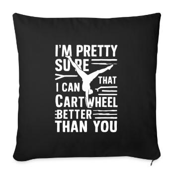 Cartwheeling Gymnastics Gymnast Costume Cartwheel - Sofa pillowcase 17,3'' x 17,3'' (45 x 45 cm) - black - Front