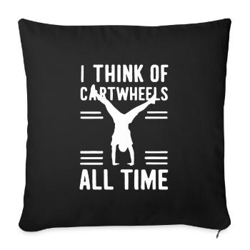 Cartwheeling Gymnastique Gymnaste Costume Roue de charrette - Housse de coussin décorative 45 x 45 cm - noir - Devant