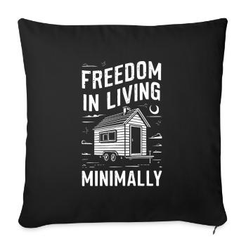 Rolling Tiny House Minimalistischer Lebensstil - Sofakissenbezug 45 x 45 cm - Schwarz - Vorne