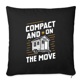 Rolling Tiny House Mode de vie minimaliste - Housse de coussin décorative 45 x 45 cm - noir - Devant