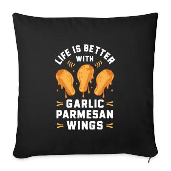 Chicken Wings Wing Hot Cooked Chicken Fast Food - Sofa pillowcase 17,3'' x 17,3'' (45 x 45 cm) - black - Front