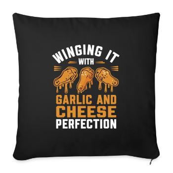 Chicken Wings Wing Hot Cooked Chicken Fast Food - Sofa pillowcase 17,3'' x 17,3'' (45 x 45 cm) - black - Front