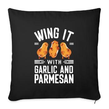 Chicken Wings Wing Hot Cooked Chicken Fast Food - Sofa pillowcase 17,3'' x 17,3'' (45 x 45 cm) - black - Front