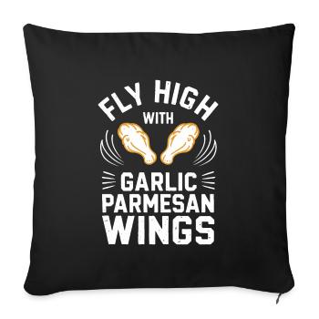 Chicken Wings Wing Hot Cooked Chicken Fast Food - Sofa pillowcase 17,3'' x 17,3'' (45 x 45 cm) - black - Front
