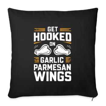 Chicken Wings Wing Hot Cooked Chicken Fast Food - Sofa pillowcase 17,3'' x 17,3'' (45 x 45 cm) - black - Front