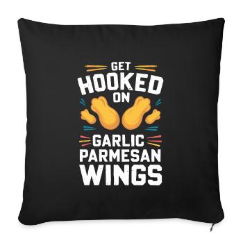 Chicken Wings Wing Hot Cooked Chicken Fast Food - Sofa pillowcase 17,3'' x 17,3'' (45 x 45 cm) - black - Front