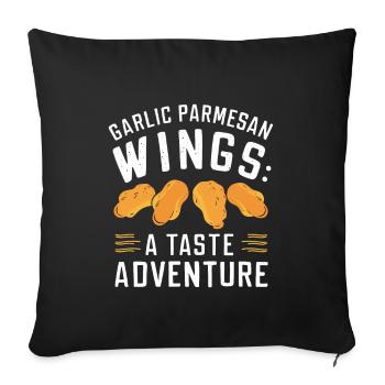 Chicken Wings Wing Hot Cooked Chicken Fast Food - Sofa pillowcase 17,3'' x 17,3'' (45 x 45 cm) - black - Front