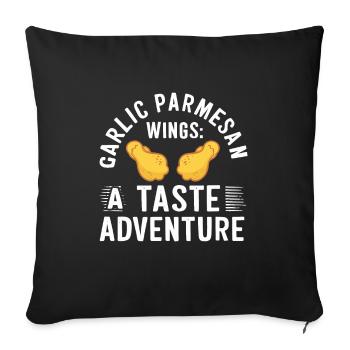 Chicken Wings Wing Hot Cooked Chicken Fast Food - Sofa pillowcase 17,3'' x 17,3'' (45 x 45 cm) - black - Front