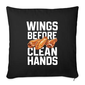 Hot Chicken Wings Spicy Wings Buffalo Wings - Sofakissenbezug 45 x 45 cm - Schwarz - Vorne