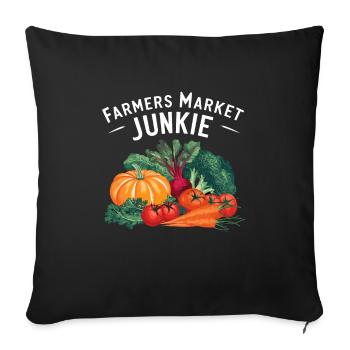 Farmers Market Farmer Agriculture Farming Food - Sofakissenbezug 45 x 45 cm - Schwarz - Vorne