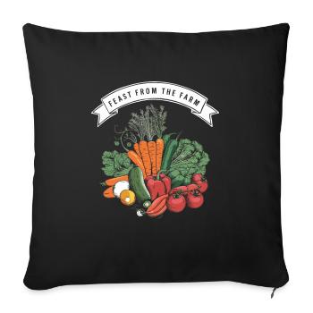 Farmers Market Farmer Agriculture Farming Food - Sofakissenbezug 45 x 45 cm - Schwarz - Vorne