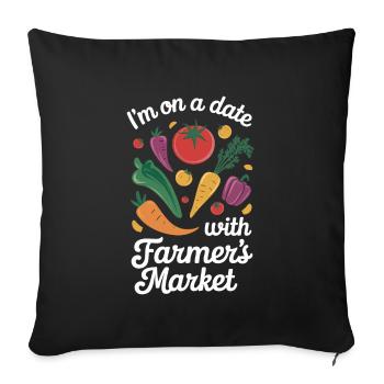 Farmers Market Farmer Agriculture Farming Food - Sofakissenbezug 45 x 45 cm - Schwarz - Vorne