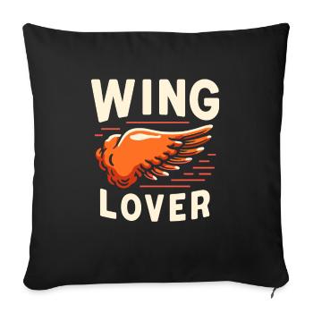 Hot Chicken Wings Spicy Wings Buffalo Wings - Sofakissenbezug 45 x 45 cm - Schwarz - Vorne