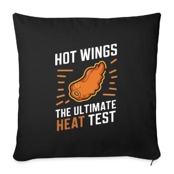 Hot Chicken Wings Spicy Wings Buffalo Wings - Sofakissenbezug 45 x 45 cm - Schwarz - Vorne
