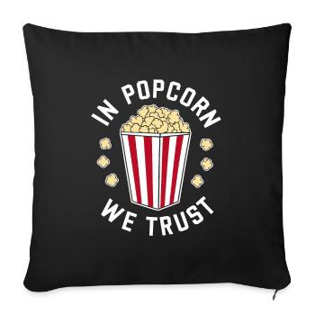Lustiger Popcorn-spruch, Binge-watching-popcorn - Sofakissenbezug 45 x 45 cm - Schwarz - Vorne