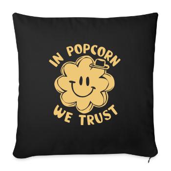 Lustiger Popcorn-spruch, Binge-watching-popcorn - Sofakissenbezug 45 x 45 cm - Schwarz - Vorne