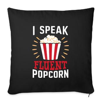 Lustiger Popcorn-spruch, Binge-watching-popcorn - Sofakissenbezug 45 x 45 cm - Schwarz - Vorne